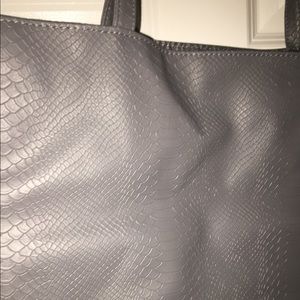 Bloomingdale’s Gray Faux Leather Tote (NEW)